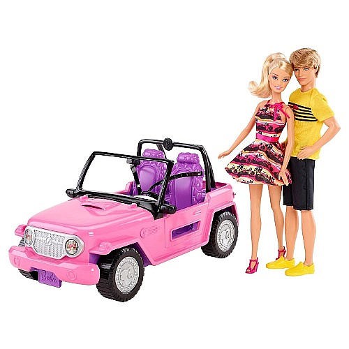 Mattel Barbie Plażowy Jeep +2 Lalki Y6856 Y6856 GUGU Zabawki