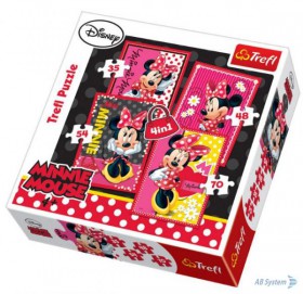 Trefl Puzzle 4w1 Disney Piękna Minnie (35,48,54,70 Elementów) 34119
