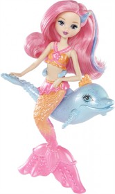 Mattel Barbie Perłowa Syrenka ze Zwierzątkiem Różowa BDB50 BDB53