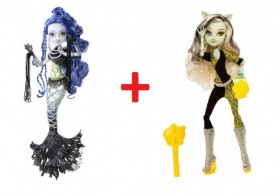 Mattel Monster High Upiorne Połączenie Hybrydy Sirena Van Boo (CCM66 CCM57) + Frankie Stein (CBP34 CBP35) CMP13