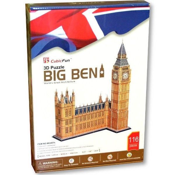 Cubic Fun Puzzle 3D LED Zegar Big Ben Duży Zestaw 117 Elementów 20087