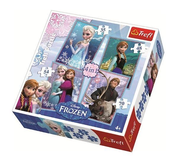Trefl Frozen Puzzle 4w1 35+48+54+70 Elementów 34210