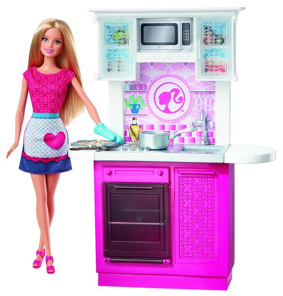 Mattel Barbie Lalka z Mebelkami Kuchnia CFB63 CFB62