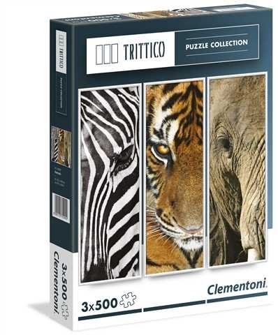 Clementoni Puzzle Trittico Zwierzęta 3x500 Elementów 39307