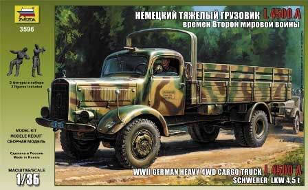 Zvezda Heavy German Cargo Truck L 4500 S 3596