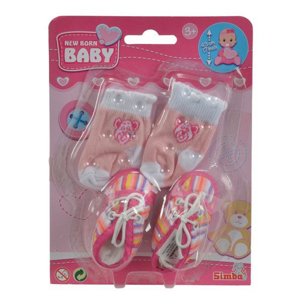 Simba New Baby Born Buciki i skarpetki różowe buciki w kolorowe paski 105560844