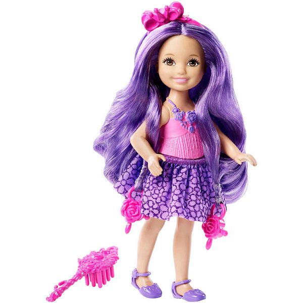 Mattel Barbie Kraina Długowłosych Długowłosa Chelsea Fioletowa DKB54 DKB58