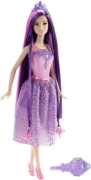 Mattel Barbie Kraina Długowłosych Długowłosa Księżniczka Fioletowa DKB56 DKB59