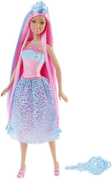Mattel Barbie Kraina Długowłosych Długowłosa Księżniczka Różowa DKB56 DKB61