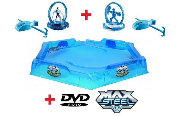 Mattel Max Steel Turbo Wojownicy Zestaw Arena + 2 Figurki + DVD gratis