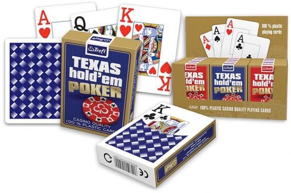 Trefl Karty Poker 100% plastic Navy 14520