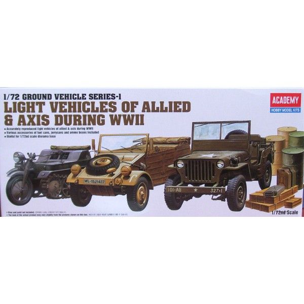 Academy Model Do Sklejania Light Vehicles of Allied & Axis 13416