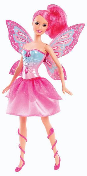 Mattel Barbie Kolorowa Wróżka z Filmu Mariposa i Baśniowa Księżniczka Różowa Y6374 Y6376