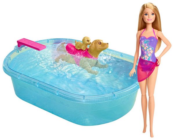 Mattel Barbie Pływający Piesek i Basen DMC32