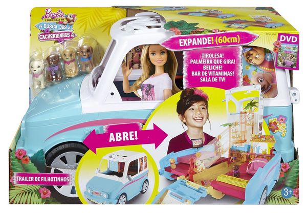 Mattel Barbie Rozkładany Wakacyjny Pojazd Piesków Kamper DLY33