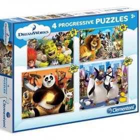 Clementoni: Puzzle - 20+60+100+180 el. SL Dreamworks Umbrella [Shrek+Madagascar+KFP+Pinguins] CLM07710