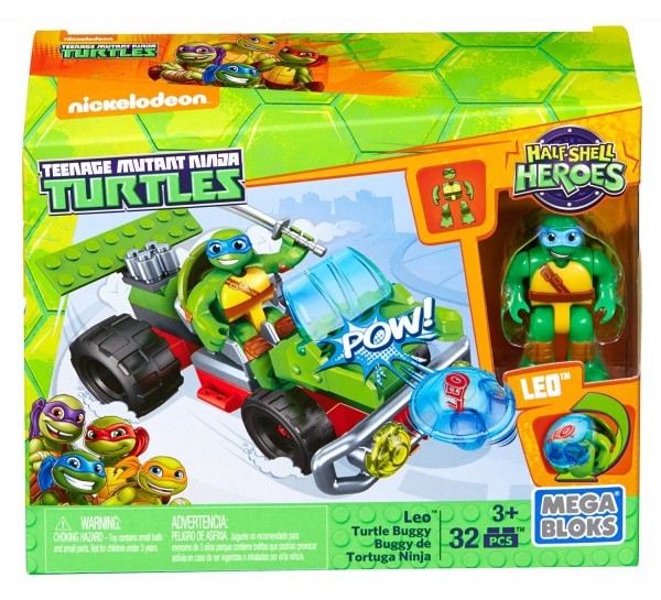 Mattel Mega Bloks Żółwie Ninja Buggy Turtle Buggy Leo DMW41 DMW43