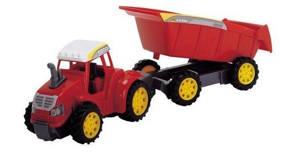 Dickie Traktor Farm z Przyczepą Czerwony 203473036