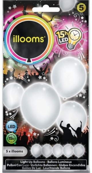 Tm Toys Balony LED Biale 4pak ILL80025