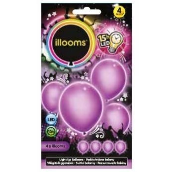 Tm Toys Balony LED Fioletowe 4pak ILL80004
