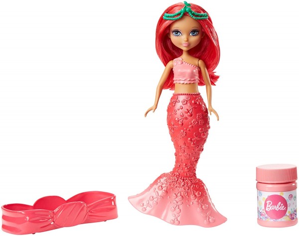 Mattel Barbie Bąbelkowa Mała Syrenka Czerwona DVM97 DVN00