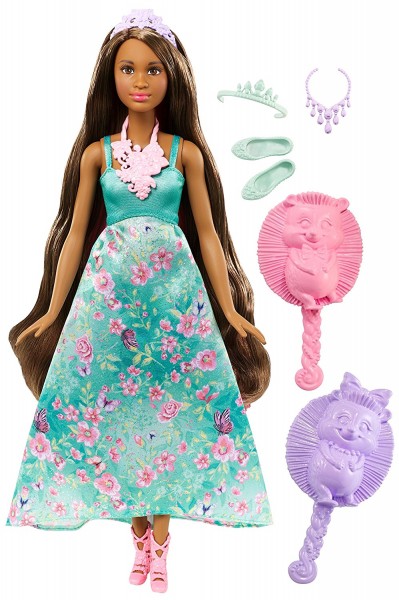 Mattel Barbie Księżniczka Kolorowe Fryzury Niebieska DWH41 DWH43