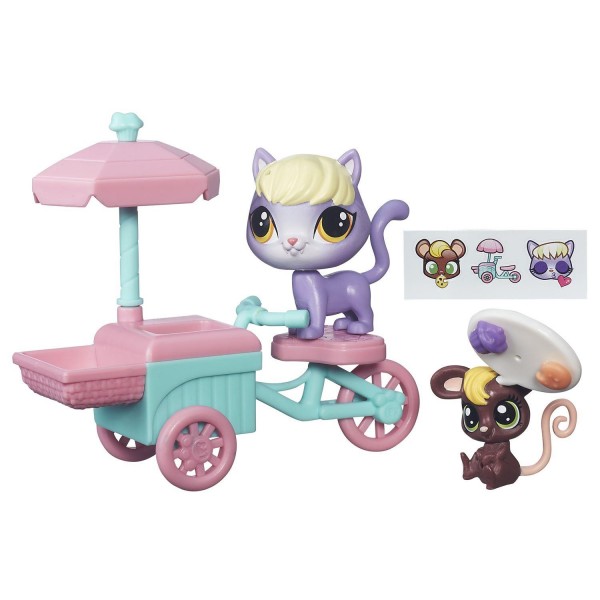 Hasbro Littlest Pet Shop Zwierzaczkowe Pojazdy Kotek i Myszka B3807 B7756