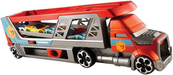 Mattel Hot Wheels Laweta Transporter Wyrzutnia + 3 Autka CDJ19