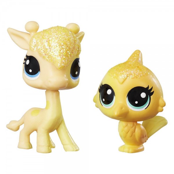 Hasbro Littlest Pet Shop Tęczowe Zwierzaki Żyrafa + Kanarek C0794 C0800