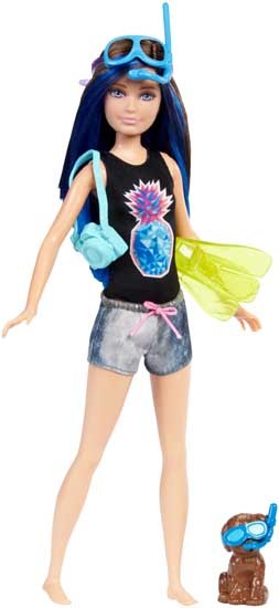 Mattel Barbie Delfiny z Magicznej Wyspy Siostry na Wakacjach Skipper FBD68 FBD70