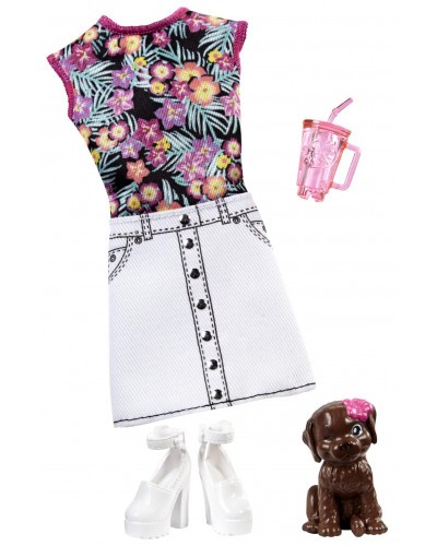 Mattel Barbie Delfiny z Magicznej Wyspy Ubranko BBQ + Piesek FBD84 FBD87