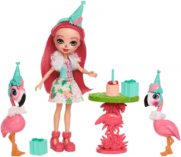 Mattel Enchantimals Lalka + Zwierzątka Zestaw Flamingowe Figle FCC62 FCG79