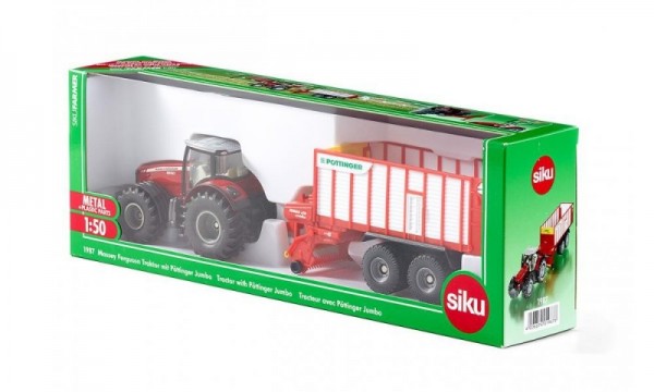 Siku Farmer - Traktor Massey-Ferguson z przyczepą 1987