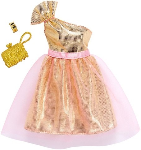 Mattel Barbie Modne Kreacje Sukienka Złota FND47 FKT10