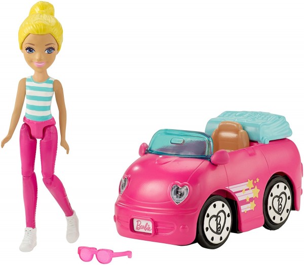 Mattel Barbie On The Go Mała Lalka + Pojazd FHV76 FHV77