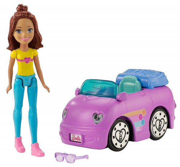 Mattel Barbie On The Go Mała Lalka + Pojazd FHV76 FHV79