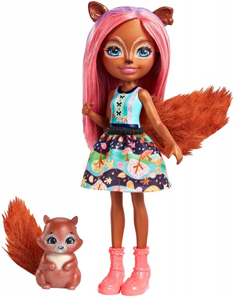 Mattel Enchantimals Lalka + Zwierzątko Sancha Squirrel Wiewiórka FNH22 FMT61