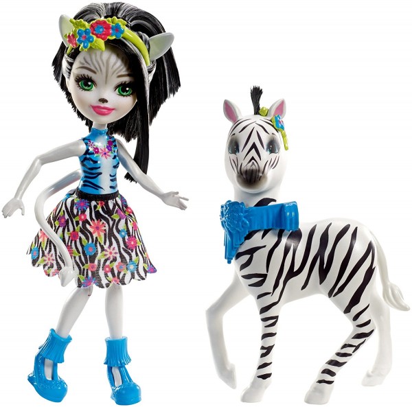 Mattel Enchantimals Lalka + Zwierzątko Zelena Zebra FKY72 FKY75