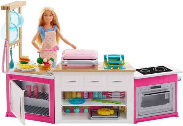 Mattel Barbie Idealna Kuchnia Zestaw z Lalką FRH73