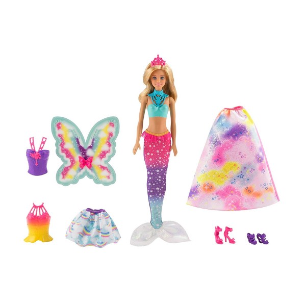 Mattel Barbie Dreamtopia Przemiana Syrenka Księżniczka Wróżka FJD08