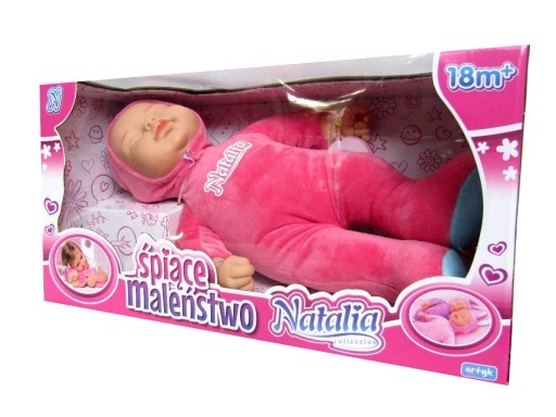 Artyk Lalka Natalia Bobas Śpiące Maleństwo Różowe 120275
