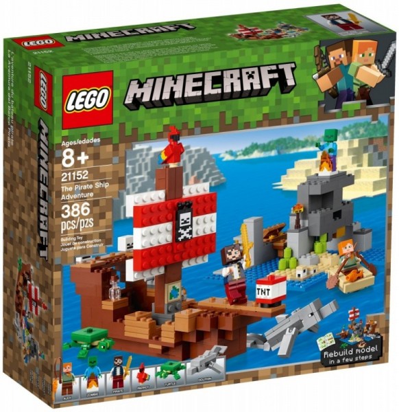 Lego Klocki Minecraft Przygoda na statku pirackim 21152