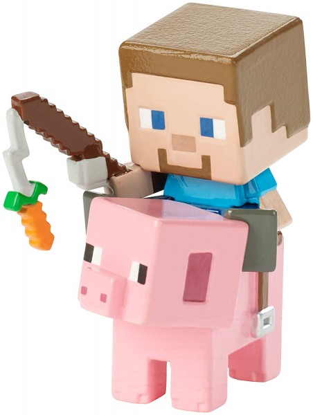 Mattel Minecraft Mini Figurka Steve na Świni FVH08 FVH09