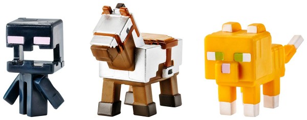 Mattel Minecraft 3-Pak: Uzbrojony Koń, Krzyczący Enderman i Tabby Kot CGX24 DKD57