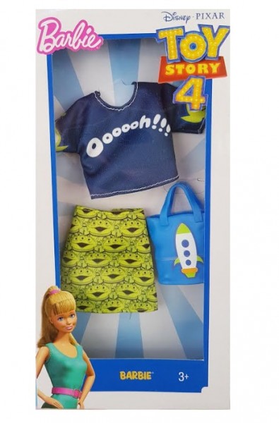 Mattel Barbie Ubranka z Ulubieńcami Toy Story Komplet Alien FKR66 FXK75