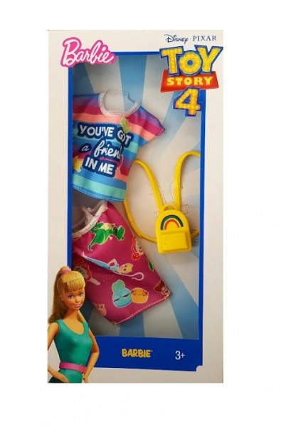 Mattel Barbie Ubranka z Ulubieńcami Toy Story Komplet Rainbow FKR66 FXK76