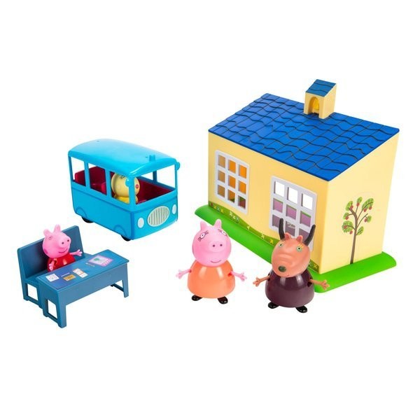 TM Toys Świnka Peppa Zestaw szkoła+autobus+3 figurki