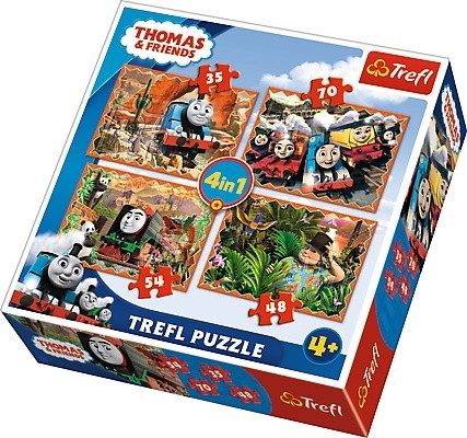 Trefl Tomek i Przyjaciele Puzzle 4w1 Podróże po świecie 34300