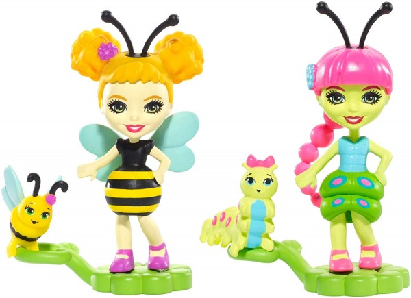 Mattel Enchantimals Małe Przyjaciółki 2-pak Cay Caterpillar i Beetrice Bee  FXM86 FXM88