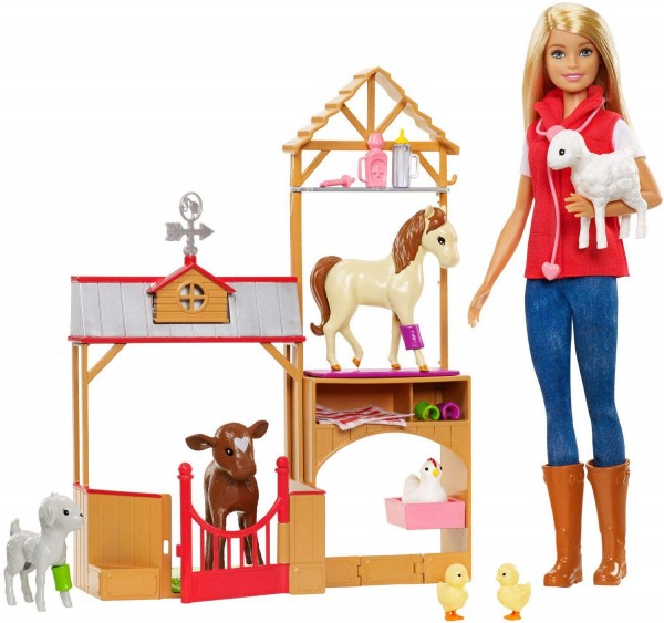 Mattel Barbie Weterynarz na Farmie GCK86